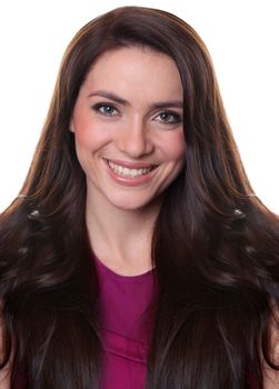 Closeup portrait of a happy young woman smiling