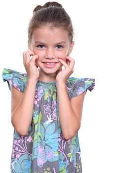 Closeup portrait of pretty little girl