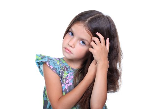 Closeup portrait of pretty little girl