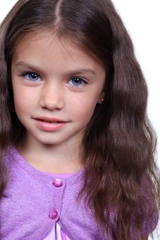 Closeup portrait of pretty little girl