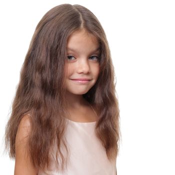 Closeup portrait of pretty little girl