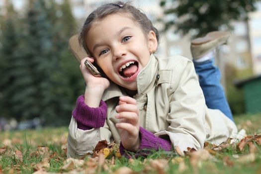 beautiful girl talking on cell phone