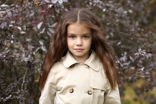 little girl in the autumn park