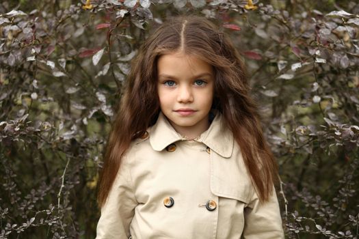 little girl in the autumn park