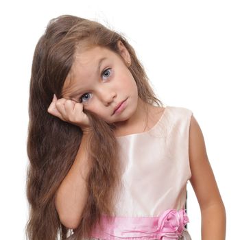 portrait of a little girl in the studio