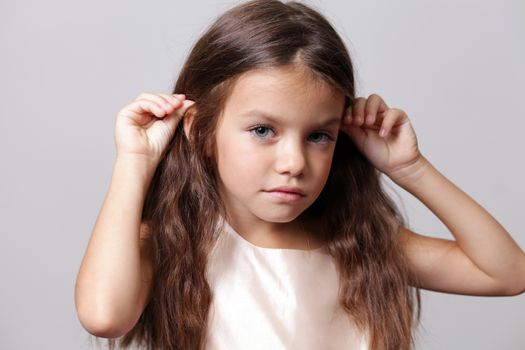 Closeup portrait of pretty little girl