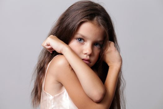 Closeup portrait of pretty little girl