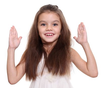 Closeup portrait of pretty little girl