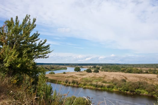 August landscape. River Berezina valley.