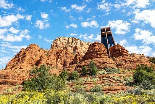 Famous chapel of the Holy Cross, Arizona, USA