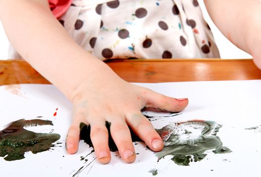 Child Make Watercolour Stain at the nursery class