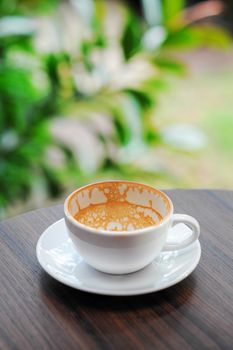Empty cappuccino coffee cup