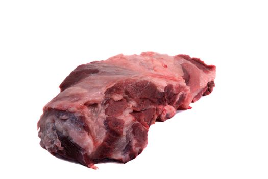 Fresh raw pork meat. Presented on a white background.