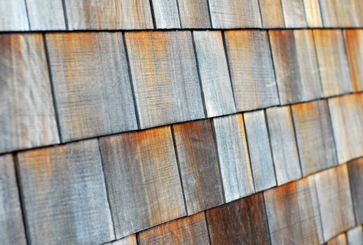 construction of roof with wood tile shingles