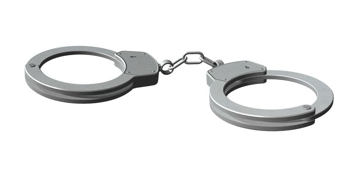 3D digital render of handcuffs isolated on white background