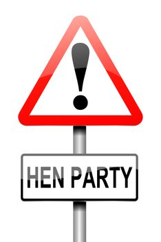 Illustration depicting a sign with a Hen party concept.