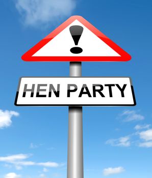 Illustration depicting a sign with a Hen party concept.