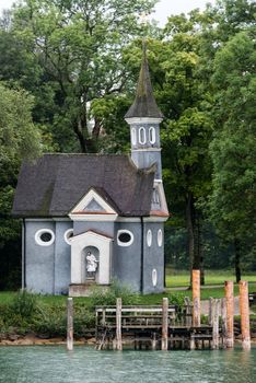 Beautiful chapel built by King Ludwig on the island Herrenchiemsee within lake Chiemsee in Bavaria, Germany