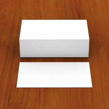 Business cards blank mockup - template - wooden background