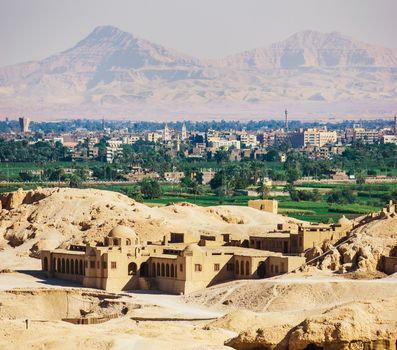 View of the Luxor from the temple of Queen Hatshepsut in Egypt