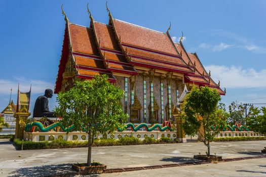 Temple of the black sitting monk in Thailand