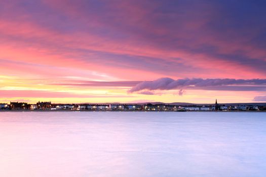 Dorset weymouth seafront at sunset UK