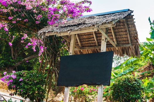 Arch of purple flowers in the garden in Thailand