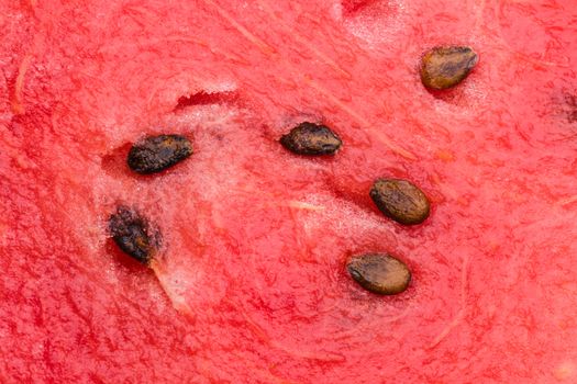 Close-up of fresh slices of red watermelon