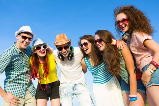 Image of young people having fun. Summer vacation