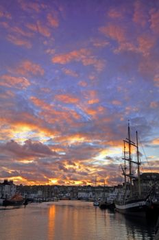 Dorset weymouth harbour at sunset, England, UK