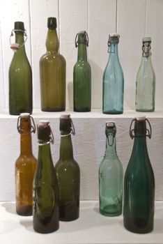 Detail of old Beer Bottles