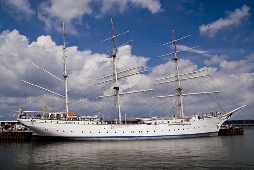 Sailing Ship in the Port of Stralsund