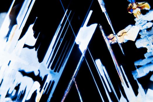 Micro Crystals of Sulfur in polarized Light