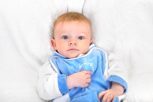 Baby Boy Portrait on the White Background