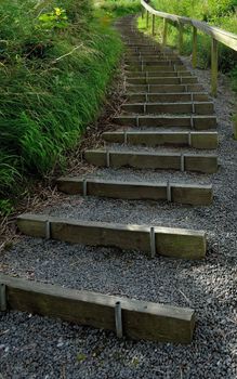 Steep stairs on a footpath