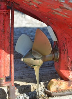 Propeller of a fishing boat