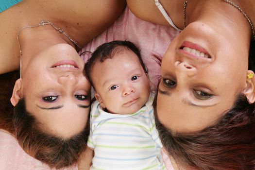 Latin mother with daughter and aunt