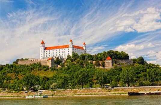 Medieval castle on the hill against the sky, Bratislava, Slovakia
