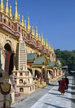 The Buddhist temple complex of Mohnyin Thambuddhei Paya in Monywa in Myanmar (Burma). Dates from 1303, although it was reconstructed in 1939. It is said to contain over 500,000 images of Buddha.