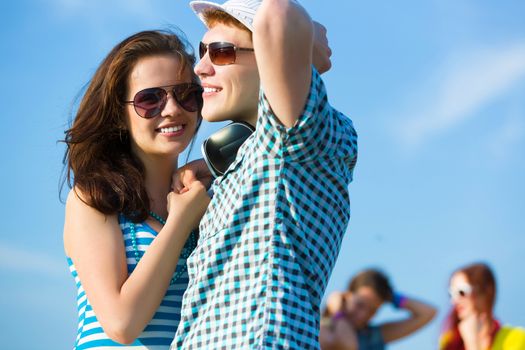 Image of young people having fun outdoors