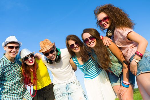 Image of young people having fun. Summer vacation