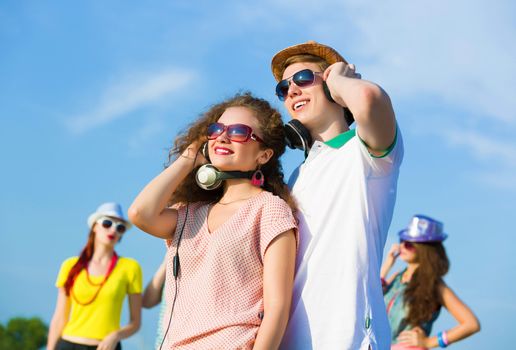 Image of young people having fun outdoors