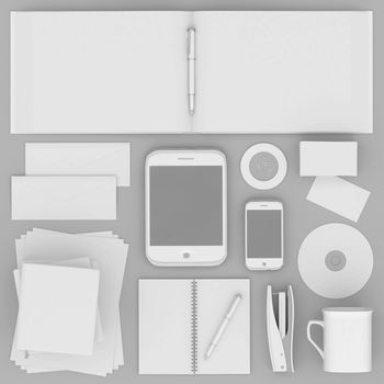 Corporate identity template on the gray background