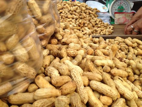 boiled peanuts background,kind of Thai sweetmeat, is a popular form of street food in Thailand