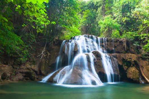 Waterfall in National Park , Kanchanaburi Province , Thailand