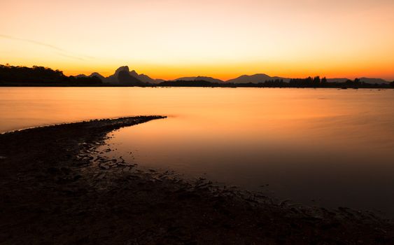 sunset at the lake