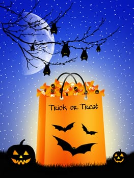 Trick or treat of Halloween