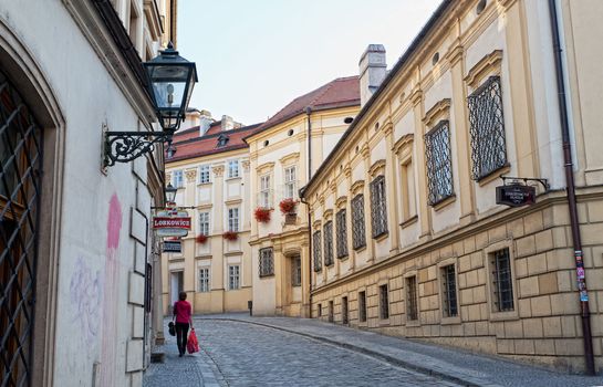 Ancient street in the city of Brno, the Czech Republic