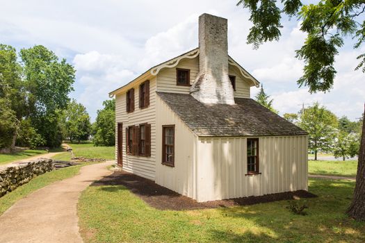 This house survived the Civil War battle of Fredricksburg in 1862. The sunken road can be seen on the left.