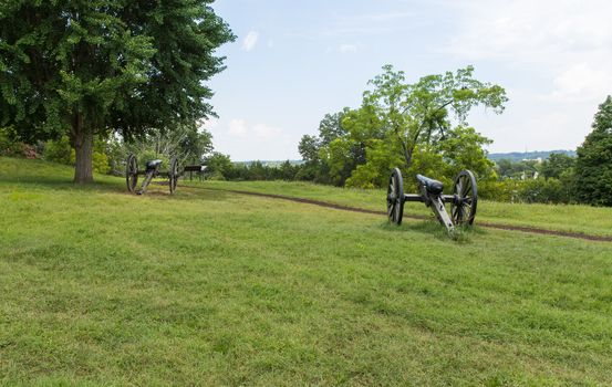 The Confederates placed cannon on this hill overlooking the sunken road during the Battle of Fredricksburg.